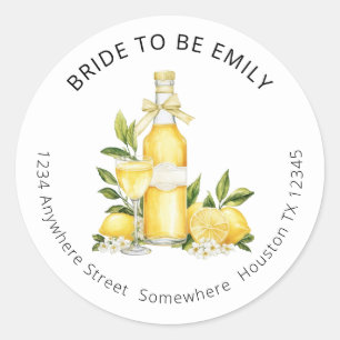 Limoncello Bride zu Name Rücksendeadresse Runder Aufkleber
