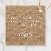 Limoncello Burlap Look Rustikales Land Geschenkanhänger (Rückseite)