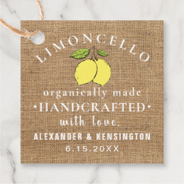 Limoncello Burlap Look Rustikales Land Geschenkanhänger