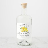 Limoncello Calligraphy Watercolor Lemons Vielen Da Alkoholflaschenetikett (Vorderseite)