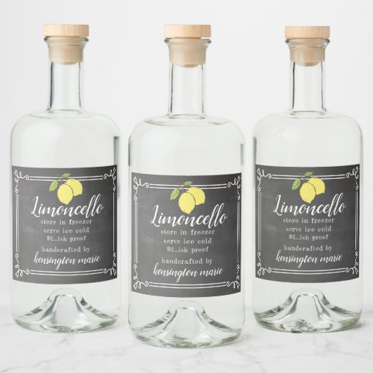 Limoncello Chalk Look Liquor Flasche Etikett | (Flaschen)