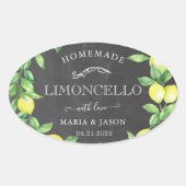 Limoncello Chalkboard Monogram Fevor Ovaler Aufkleber (Vorderseite)