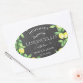 Limoncello Chalkboard Monogram Fevor Ovaler Aufkleber (Umschlag)
