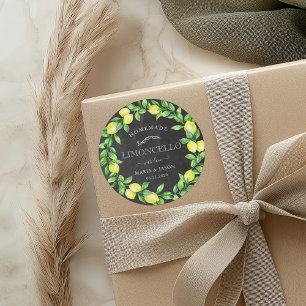 Limoncello Chalkboard Monogram Fevor Runder Aufkleber