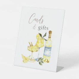 Limoncello Cocktail Brautparty Geschenke und Karte Sockelschild