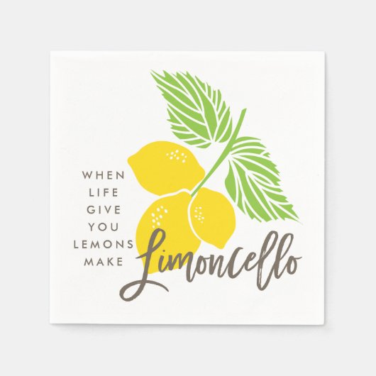 Limoncello Cocktail Serviette, wenn das Leben Ihne Serviette (Vorderseite)