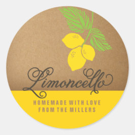 Limoncello-Etikett, 3,5 cm, runder Zitronenaufkleb Aufkleber