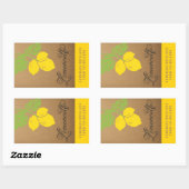 Limoncello-Etikett, kleines Rechteck, Zitronenaufk Rechteckiger Aufkleber (Blatt)