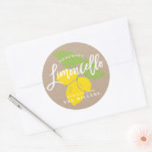 Limoncello-Etikett, Zitronenillustrierung Runder Aufkleber (Umschlag)