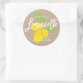 Limoncello-Etikett, Zitronenillustrierung Runder Aufkleber (Tasche)