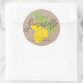 Limoncello-Etikett, Zitronenillustrierung Runder Aufkleber (Tasche)
