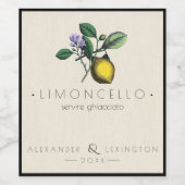 Limoncello Flasche | Weinetikett (Einzelnes Label)