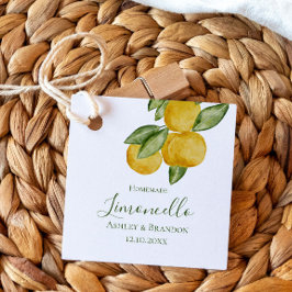 Limoncello Flaschenetikett Lemon Wasserfarben Geschenkanhänger