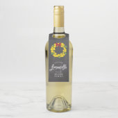 Limoncello Flaschenumbau, Zitronen-Kranz Flaschenanhänger (Auf Flasche)