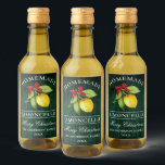 Limoncello Green Wood Christmas Mini Flasche Label Weinetikett<br><div class="desc">Elegant Watercolor Lemon Greenerity Holiday Red Bow hausgemachte Limoncello Frohe Weihnachten Mini Flaschen Labels - Rustikale grüne Holzdrucke</div>
