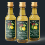 Limoncello Green Wood Christmas Mini Flasche Label Weinetikett<br><div class="desc">Elegant Watercolor Lemon Greenerity Holiday Red Bow hausgemachte Limoncello Frohe Weihnachten Mini Flaschen Labels - Rustikale grüne Holzdrucke</div>