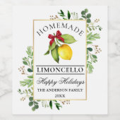 Limoncello Greenery Holiday Bottle Labels Weinetikett (Einzelnes Label)