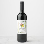 Limoncello Greenery Holiday Bottle Labels Weinetikett (Vorderseite)