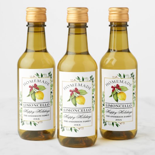 Limoncello Greenery Holiday Mini Flaschen Labels Weinetikett (Flaschen)