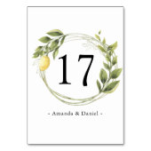 Limoncello Grüne Blumenzwiebelzahl Tischnummer (Rückseite)