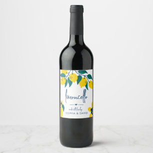 Limoncello handgezeichneter Zitronenlikör Weinetikett