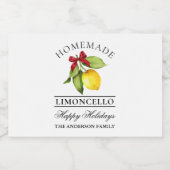 Limoncello Happy Holidays Kleine Flaschen Labels Schaumweinetikett (Einzelnes Label)