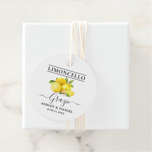 Limoncello Hochzeit Grazie Runde Geschenkanhänger (Beispiel)