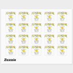 Limoncello Hochzeit Kleine Hochzeit Quadratischer Aufkleber<br><div class="desc">Elegant Watercolor Gelbe Blumengrün Lemons hausgemachte Limoncello Hochzeit Danke kleine Stickers</div>