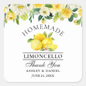 Limoncello Hochzeit Kleine Hochzeit Quadratischer Aufkleber (Vorderseite)