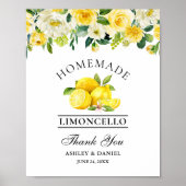 Limoncello Hochzeit mit floralen Lemons Poster (Vorne)