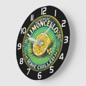  Limoncello Homemade Chilled  rustic bar  Große Wanduhr (Winkel)