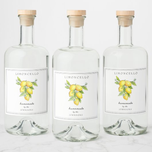 Limoncello im italienischen Stil Lemon Alkoholflaschenetikett (Flaschen)