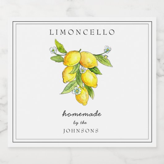 Limoncello im italienischen Stil Lemon Alkoholflaschenetikett (Einzelnes Label)
