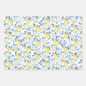 Limoncello Italian Blue Tiles Lemons Cocktail Geschenkpapier Set (Vorderseite 2)