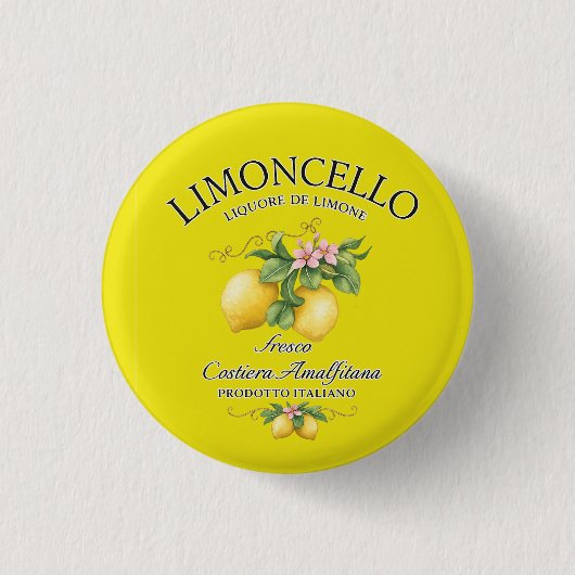 Limoncello Italien Amalfiküste Button (Vorderseite)