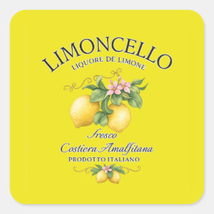 Limoncello Italien Amalfiküste Quadratischer Aufkleber