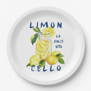 Limoncello Italien –La Dolce Vita Zitronen-Sommerp Pappteller