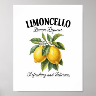 Limoncello Italien Vintage Erfrischende Zitrone Ur Poster