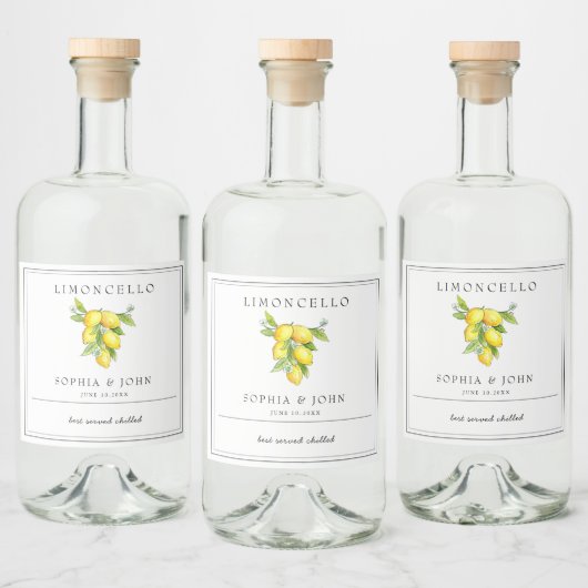 Limoncello italienischer Stil Lemon Alkoholflaschenetikett (Flaschen)