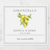 Limoncello italienischer Stil Lemon Alkoholflaschenetikett (Einzelnes Label)