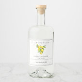 Limoncello italienischer Stil Lemon Alkoholflaschenetikett (Vorderseite)