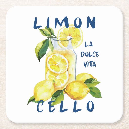 Limoncello Italy –La Dolce Vita Lemon Summer Party Rechteckiger Pappuntersetzer (Vorderseite)