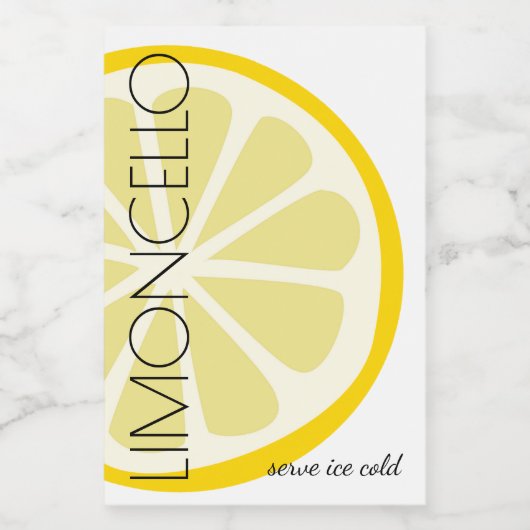 Limoncello Kleines Label mit modernem Lemon-Image  Lebensmitteletikett (Einzelnes Label)