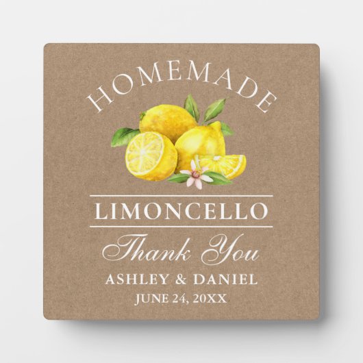 Limoncello Kraft Wedding Fotoplatte (Vorderseite)