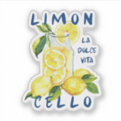 Limoncello La Dolce Vita Souvenir Italy Lover Aufkleber (Vorderseite)