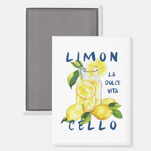 Limoncello La Dolce Vita Souvenir Italy Lover Magnet (Vorderseite/Rückseite)