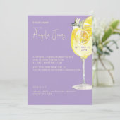 Limoncello Lavendel-Junggesellinnenabschied Einladung (Stehend Vorderseite)
