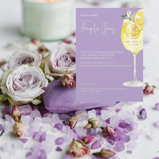 Limoncello Lavender Bridal Shower Einladung