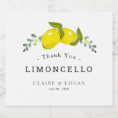 Limoncello Lemon Citrus Floral Wedding Alkoholflaschenetikett (Einzelnes Label)