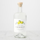 Limoncello Lemon Citrus Floral Wedding Alkoholflaschenetikett (Vorderseite)